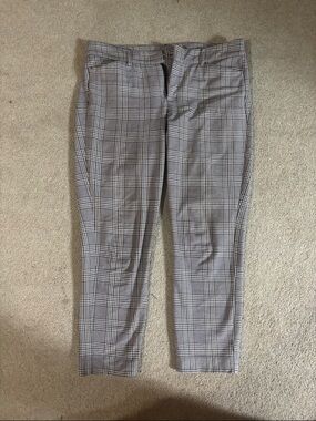 Old Navy Gray Plaid Cropped Women's Pants